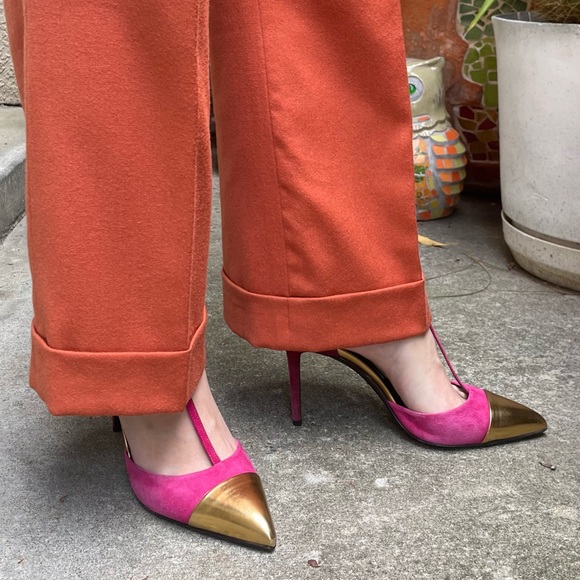 Vintage multicolored Gucci suede leather heels in original box - Picture 2 of 16